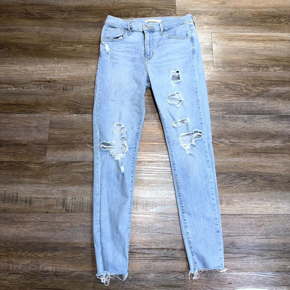 Levi's 720 High Rise Super Skinny Distressed Jeans Womens W27 x L30 Ontario Wash